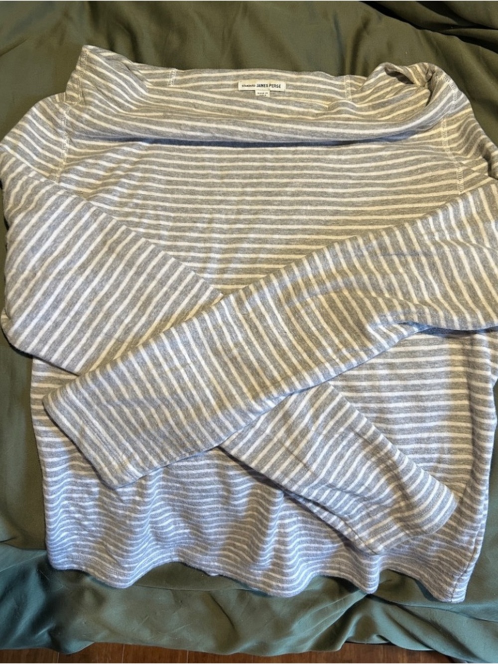 James Perse Gray and White Striped Top